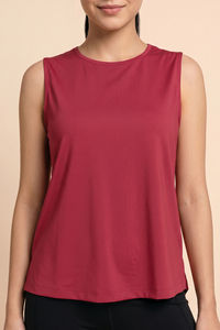 Zelocity Quick Dry Relaxed Tank Top - Deep claret — thumbnail 5